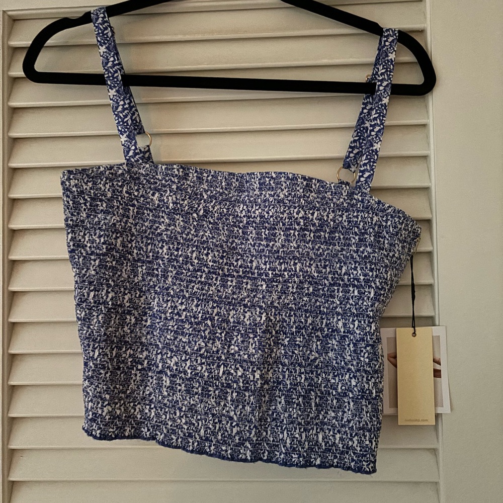 Nation LTD Blue and White Floral Tank Top